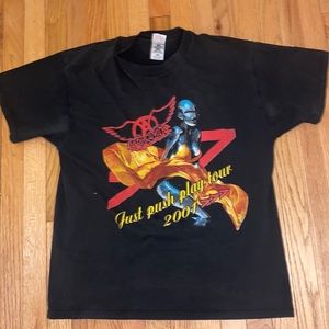 Vintage Aerosmith Just Push Play Tour 2001 T- Shirt. Size XL